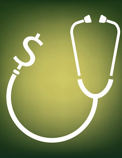 Stethoscope and dollar sign