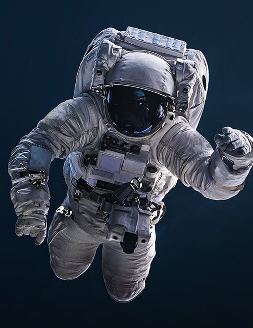 Astronaut floating in space
